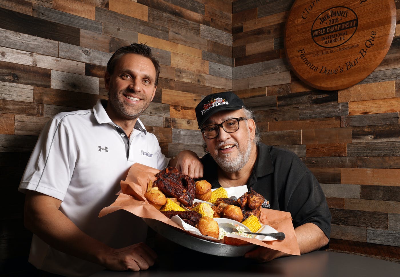 Famous Dave's BBQ Restaurant Franchise Founder Dave Anderson (right)